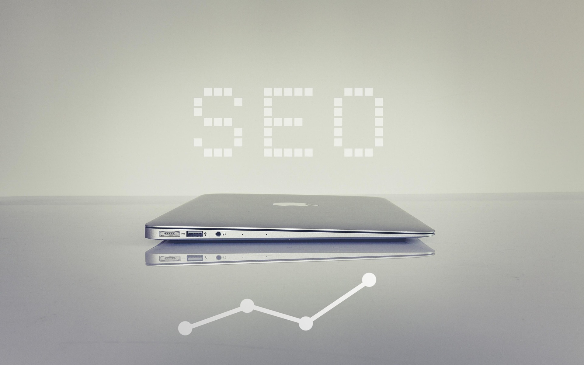 SEO trends 2026 - image of a laptop with SEO above it